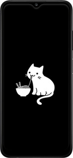 TPU чехол С милым котом на черном фоне для Samsung Galaxy A03s A037F - 6528b-2381 изображение 