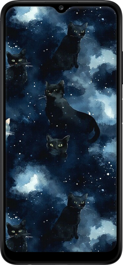 TPU чехол Изображение Кошек с тёмной акварелью для Samsung Galaxy A03s A037F - 6521b-2381 изображение 