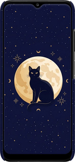 3D пластиковый матовый чехол Cute Cat Celestial/Witchy для Samsung Galaxy A03s A037F - 6787m-2381 изображение 