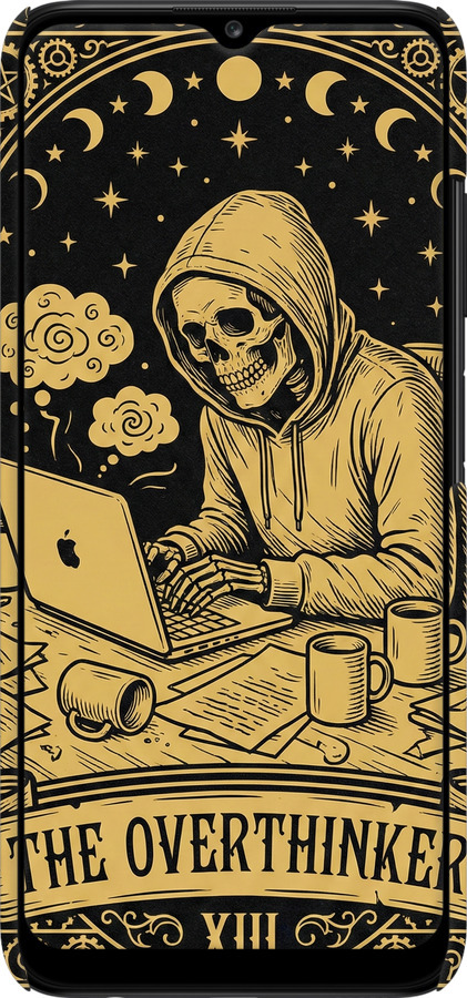 3D пластиковый матовый чехол The Overthinker для Samsung Galaxy A03s A037F - 6774m-2381 изображение 