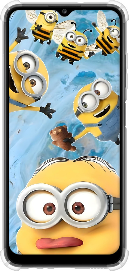 Силикон с усиленными углами чехол Миньоны для Samsung Galaxy A03s A037F - 6386sp-2381 изображение 