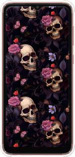 Силикон с усиленными углами чехол Черепа и розы для Samsung Galaxy A04 A045F - 6316sp-2831 изображение 