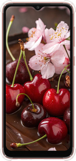 Силикон с усиленными углами чехол Вишня в шоколаде для Samsung Galaxy A04 A045F - 6698sp-2831 изображение 