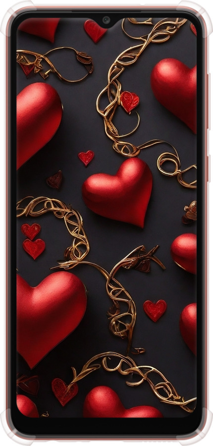 Силикон с усиленными углами чехол Сердечки для Samsung Galaxy A04 A045F - 5831sp-2831 изображение 