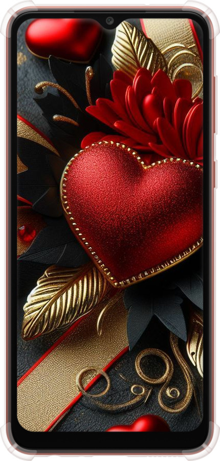 Силикон с усиленными углами чехол Сердечки v2 для Samsung Galaxy A04 A045F - 5832sp-2831 изображение 