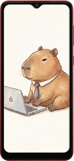 Силиконовый чехол Funny Capybara CEO Working для Samsung Galaxy A04 A045F - 6777u-2831 изображение 