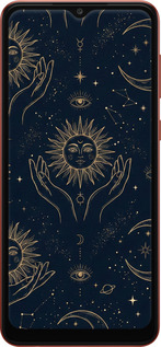Силиконовый чехол Celestial Harmony: Sun & Moon Gold Mystic Pattern для Samsung Galaxy A04 A045F - 6778u-2831 изображение 