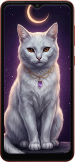 Силиконовый чехол Mystic White Cat Gothic Dark Purple Gold для Samsung Galaxy A04 A045F - 6805u-2831 изображение 