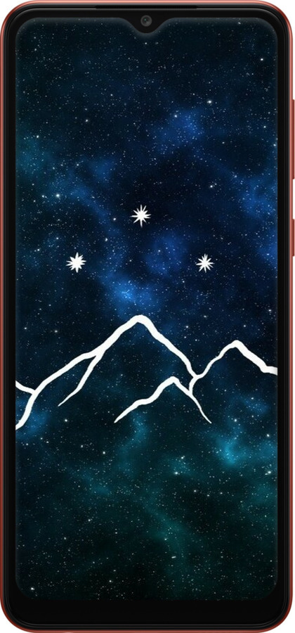 Силиконовый чехол Горы и звезды нарисованы на фоне галактики для Samsung Galaxy A04 A045F - 6490u-2831 изображение 