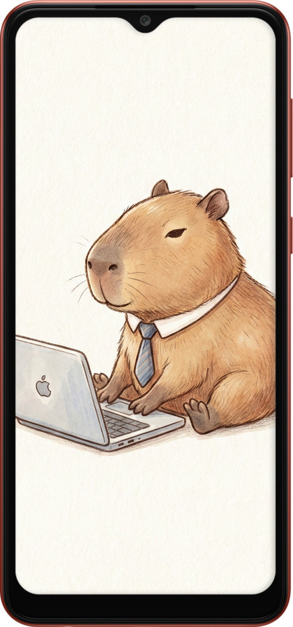 Силиконовый чехол Funny Capybara CEO Working для Samsung Galaxy A04 A045F - 6777u-2831 изображение 