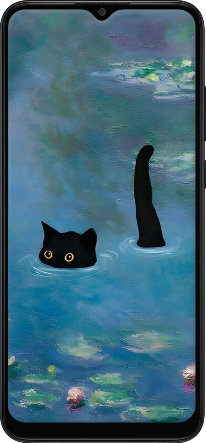 TPU чехол Із зображенням кота та водяної лілії Monet для Samsung Galaxy A04e A042F - 6519b-2908 изображение 
