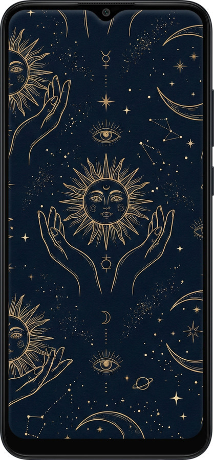 TPU чехол Celestial Harmony: Sun & Moon Gold Mystic Pattern для Samsung Galaxy A04e A042F - 6778b-2908 изображение 