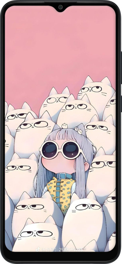 Силиконовый чехол Малышка с котами для Samsung Galaxy A04e A042F - 6295u-2908 изображение 