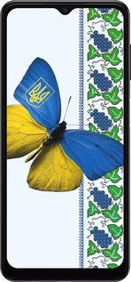 TPU чехол Желто-голубая бабочка для Samsung Galaxy A04s - 1054b-2877 изображение 