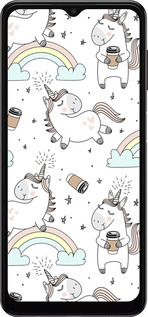 TPU чехол Единорог и кофе для Samsung Galaxy A13 5G - 4661b-3853 изображение 