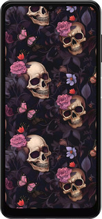 TPU чехол Черепа и розы для Samsung Galaxy A04s - 6316b-2877 изображение 
