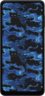 TPU чехол Абстрактный узор черных котов на синем фоне для Samsung Galaxy A13 5G - 6525b-3853 изображение 