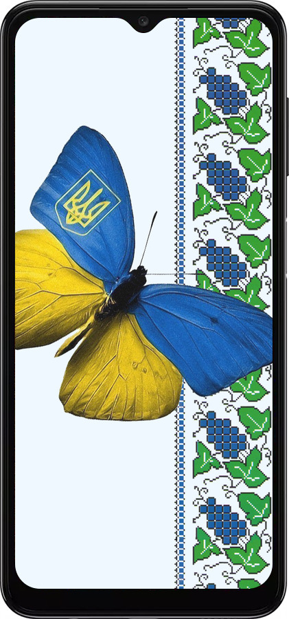 TPU чехол Желто-голубая бабочка для Samsung Galaxy A04s - 1054b-2877 изображение 