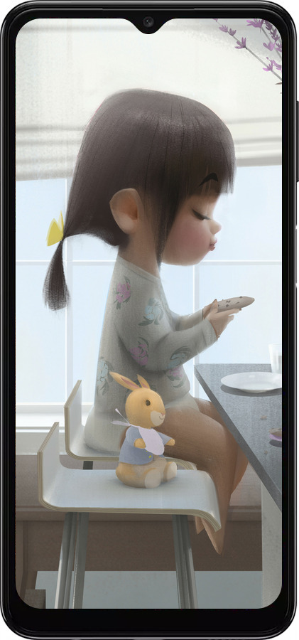 TPU чехол Милая девочка с зайчиком для Samsung Galaxy A04s - 4039b-2877 изображение 