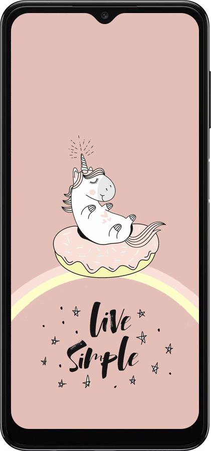 TPU чехол Единорожка в пончике для Samsung Galaxy A04s - 4282b-2877 изображение 