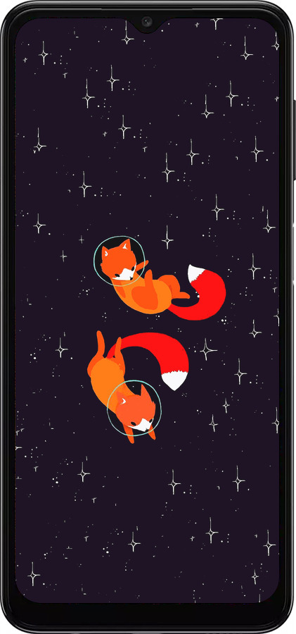 TPU чехол Лисички в космосе для Samsung Galaxy A04s - 4519b-2877 изображение 