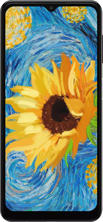 TPU чехол Цветы желто-голубые для Samsung Galaxy A04s - 5308b-2877 изображение 