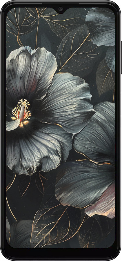 TPU чехол Черные цветы для Samsung Galaxy A04s - 6031b-2877 изображение 