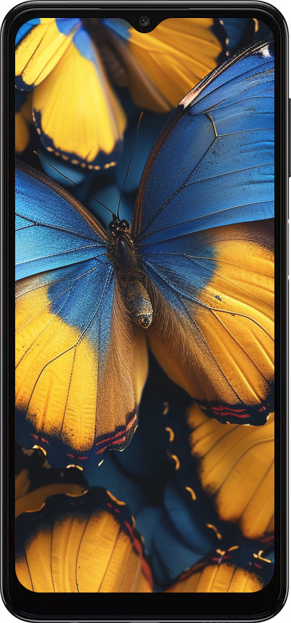 TPU чехол Желто-голубые бабочки для Samsung Galaxy A04s - 6046b-2877 изображение 