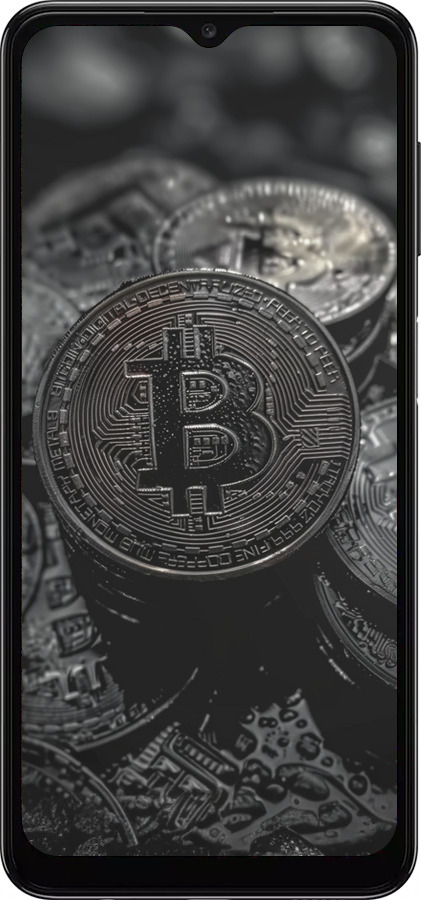 TPU чехол Black Bitcoin для Samsung Galaxy A04s - 6090b-2877 изображение 