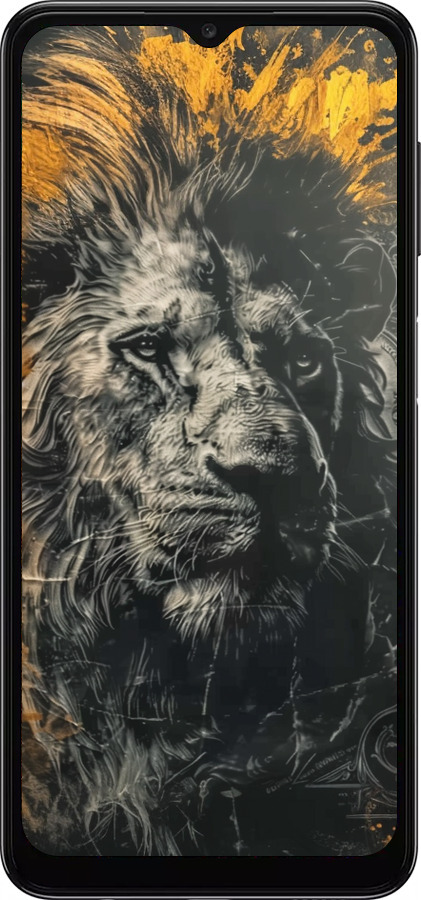 TPU чехол Лев в золотых красках для Samsung Galaxy A04s - 6155b-2877 изображение 