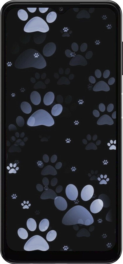 TPU чехол С синими отпечатками лап для Samsung Galaxy A04s - 6441b-2877 изображение 
