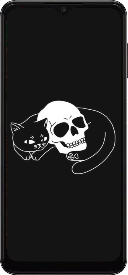 TPU чехол С изображением кота и черепа для Samsung Galaxy A04s - 6491b-2877 изображение 
