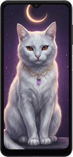 Силиконовый чехол Mystic White Cat Gothic Dark Purple Gold для Samsung Galaxy A04s - 6805u-2877 изображение 