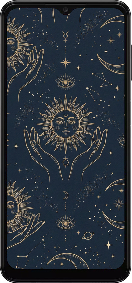 Силіконовий чехол Celestial Harmony: Sun & Moon Gold Mystic Pattern для Samsung Galaxy A04s - 6778u-2877 изображение 