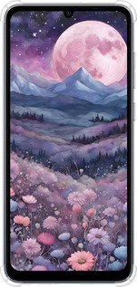 Силикон с усиленными углами чехол Ночь луна арт для Samsung Galaxy A05 - 6319sp-3355 изображение 
