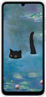 Силикон с усиленными углами чехол С изображением кота и водяной лилии Monet для Samsung Galaxy A05 - 6519sp-3355 изображение 