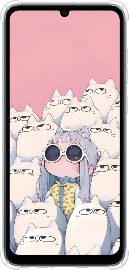 Силикон с усиленными углами чехол Малышка с котами для Samsung Galaxy A05 - 6295sp-3355 изображение 
