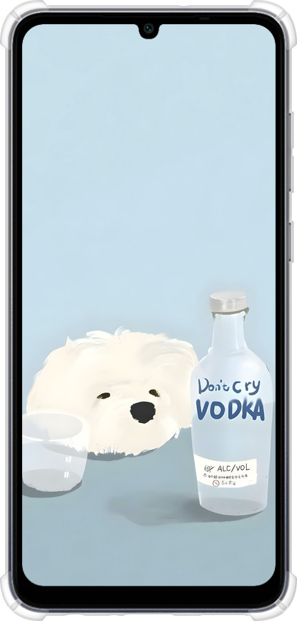 Силіконовий протиударний с посиленими кутами чехол Пес водка для Samsung Galaxy A05 - 6368sp-3355 изображение 