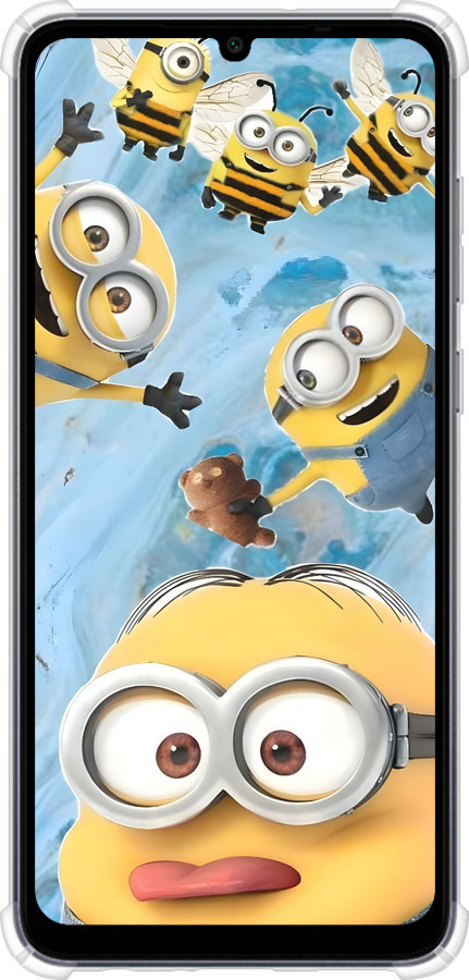 Силіконовий протиударний с посиленими кутами чехол Миньоны для Samsung Galaxy A05 - 6386sp-3355 изображение 