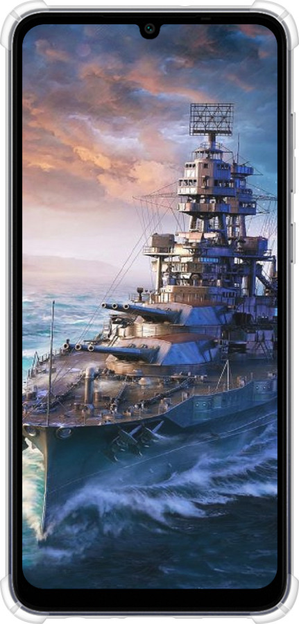 Силикон с усиленными углами чехол Военный корабль, world of tanks, wargaming для Samsung Galaxy A05 - 6461sp-3355 изображение 