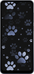 Силиконовый чехол С синими отпечатками лап для Samsung Galaxy A05 - 6441u-3355 изображение 
