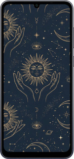 Силиконовый чехол Celestial Harmony: Sun & Moon Gold Mystic Pattern для Samsung Galaxy A05 - 6778u-3355 изображение 