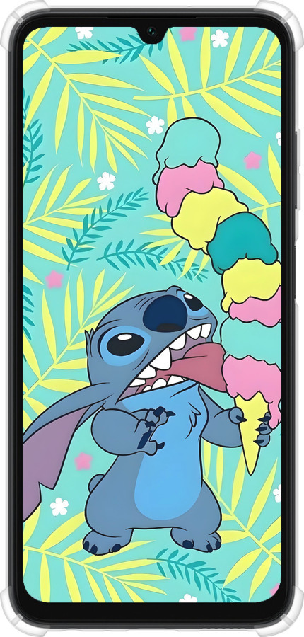 Силикон с усиленными углами чехол Стич для Samsung Galaxy A05s - 6361sp-3356 изображение 