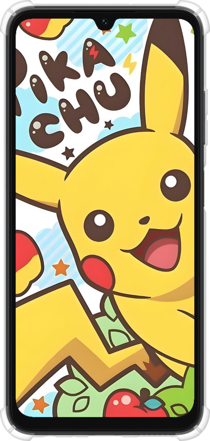 Силикон с усиленными углами чехол Пикачу 2 для Samsung Galaxy A05s - 6391sp-3356 изображение 