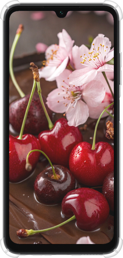 Силикон с усиленными углами чехол Вишня в шоколаде для Samsung Galaxy A05s - 6698sp-3356 изображение 