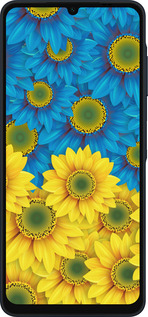 Силиконовый чехол Жёлто-голубые цветы для Samsung Galaxy A06 4G - 1048u-3776 изображение 