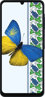 Силиконовый чехол Желто-голубая бабочка для Samsung Galaxy A06 4G - 1054u-3776 изображение 