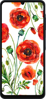 Силиконовый чехол Нарисованные маки для Samsung Galaxy A06 4G - 4278u-3776 изображение 