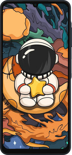 Силиконовый чехол Астронавт и звезда для Samsung Galaxy A06 4G - 5326u-3776 изображение 