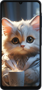 Силіконовий чехол Білий кіт для Samsung Galaxy A06 4G - 5646u-3776 изображение 